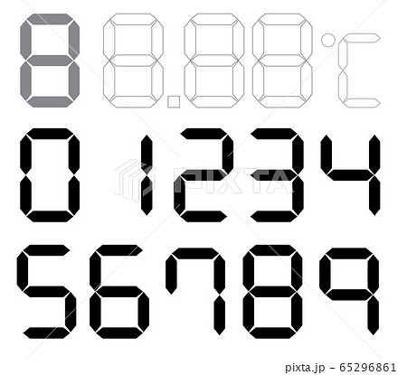 デジタル数字 セットのイラスト素材