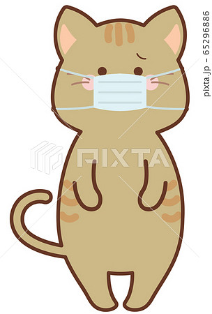 マスクをした猫のイラスト素材 マスクをした猫のイラスト素材