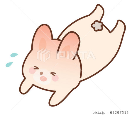熱中症になったうさぎのイラスト素材