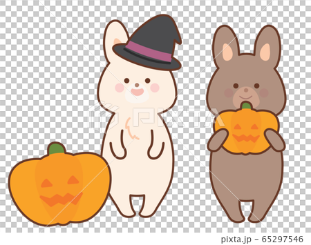 ハロウィンの仮装をするうさぎ セットのイラスト素材 [65297546] - PIXTA