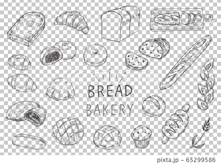 ラフな手書きパンのイラスト ラフな手書きパンのイラスト 65299586