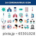 Set of COVID-19 Coronavirus Flat Icons 65301028