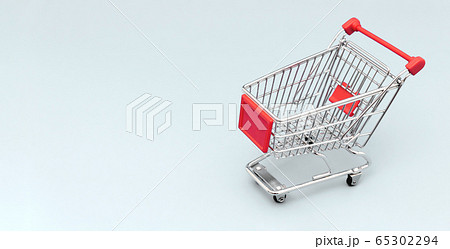 Shopping trolley. Internet shopping concept 65302294