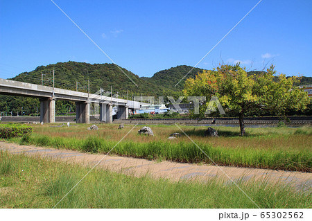 椹野川東津河川公園 山口県山口市小郡下郷の写真素材