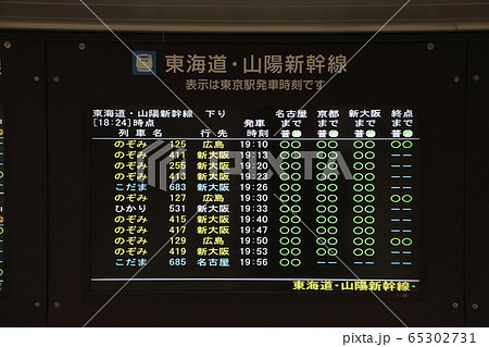 新幹線の指定席空席状況 東海道 山陽新幹線 の写真素材 65302731 Pixta