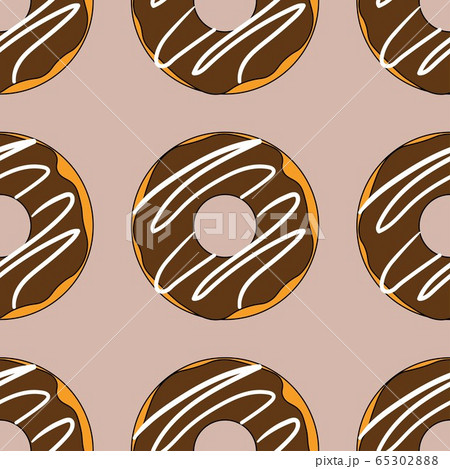 Seamless pattern with donuts. Template for background, banner, card, poster. Vector EPS10 Seamless pattern with donuts. Template for background, banner, card, poster. Vector EPS10 65302888