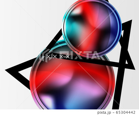 Abstract background - glossy glass bubbles, abstract sphere shapes. Vector Illustration For Wallpaper, Banner, Background, Card, Book Illustration, landing page 65304442