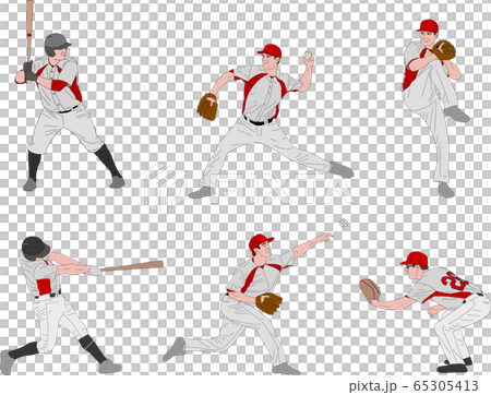 Baseball players flat color vector faceless - Stock Illustration  [77539378] - PIXTA