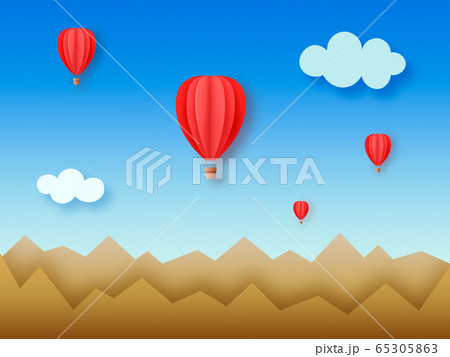 Paper art illustration of landscape in Cappadocia, Paper art illustration of landscape in Cappadocia, 65305863