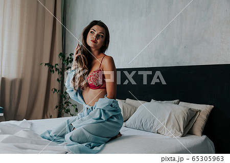 Beauty Woman Sleeping in Underwear Stock Image - Image of indoor, person:  47524877