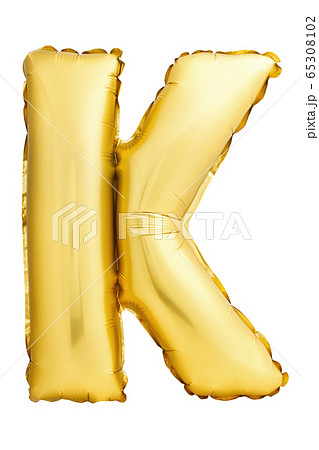 Letter K made of inflatable balloon isolated on white 65308102