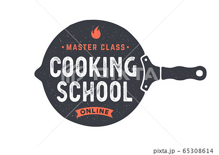 Kitchen frying pan. Logo for Cooking school Kitchen frying pan. Logo for Cooking school 65308614
