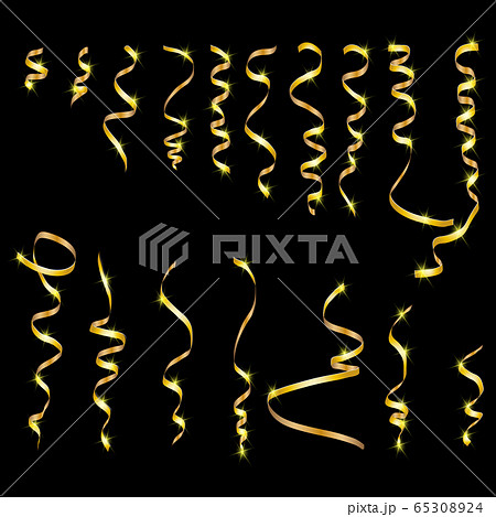 Gold glitter texture on a black background. Golden explosion of confetti. Golden grainy abstract texture on a black background. Design element. Vector illustration,eps 10 65308924