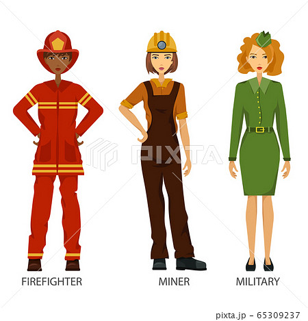 Women working in hard job set Women working in hard job set 65309237