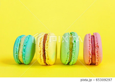 French sweet cookie. Minimal food bakery concept. French sweet cookie. Minimal food bakery concept. 65309297
