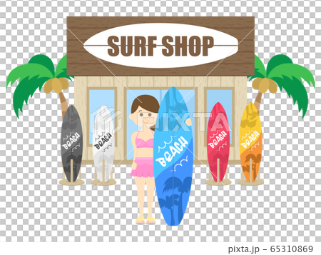 サーフショップのイラスト 65310869
