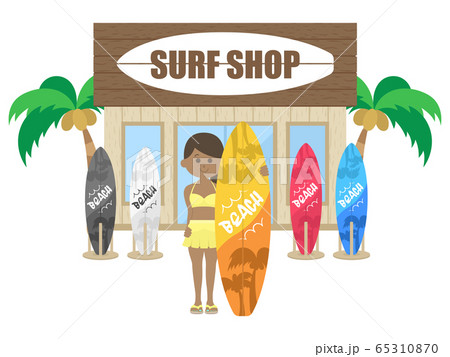 サーフショップのイラスト 65310870