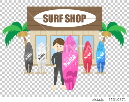 サーフショップのイラスト サーフショップのイラスト 65310871