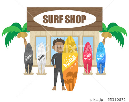 サーフショップのイラスト 65310872