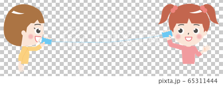 子供 糸電話 イラストのイラスト素材