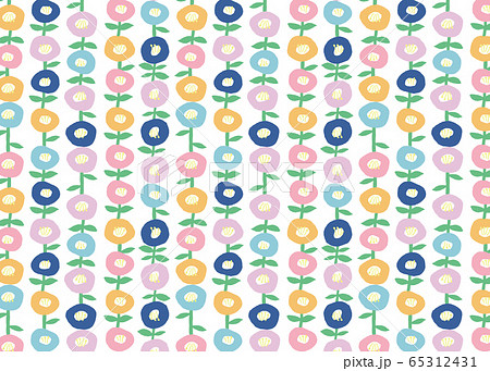 北欧 花柄 背景 パターンのイラスト素材 北欧 花柄 背景 パターンのイラスト素材