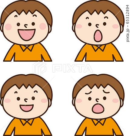 男の子表情4パターン 65312894