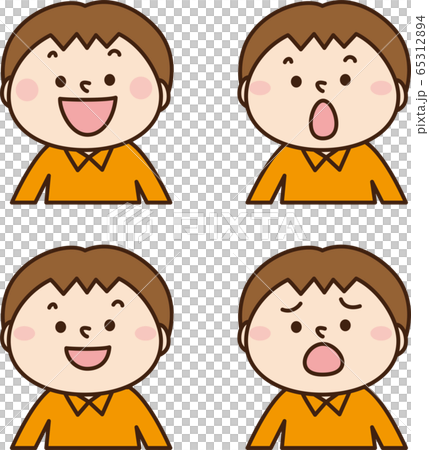 男の子表情4パターン 65312894