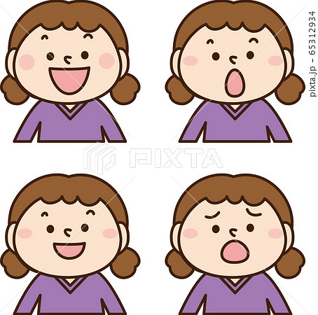 女の子表情4パターン 65312934
