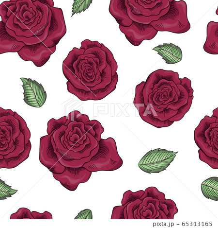 rose flowers seamless pattern background. Tender beautiful lowers. 65313165