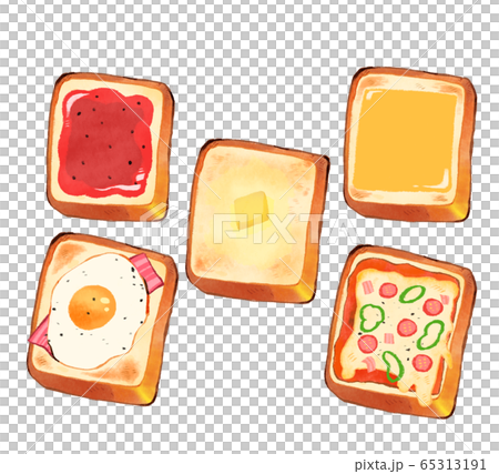 Illustration toast assortment Illustration toast assortment 65313191