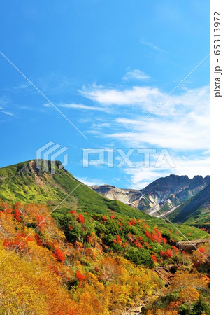 北海道 秋の青空と十勝岳 北海道 秋の青空と十勝岳 65313972