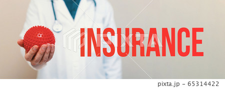 Insurance theme with a medical doctor 65314422