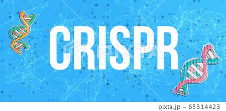 Crispr theme with DNA and abstract lines 65314423