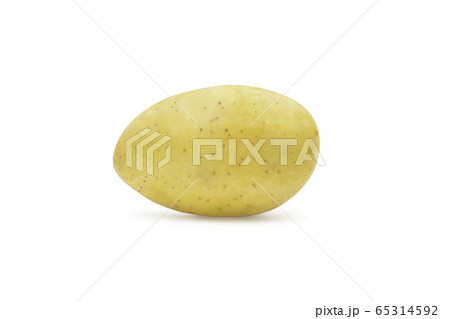 Single one raw whole organic potato on white Single one raw whole organic potato on white 65314592