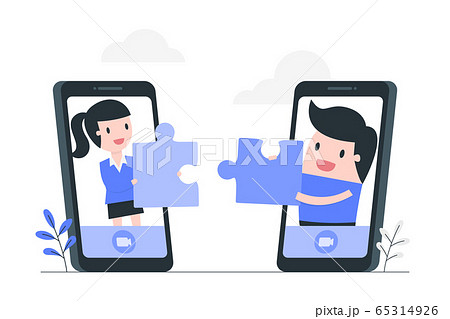 Online cooperation and teamwork concept 65314926