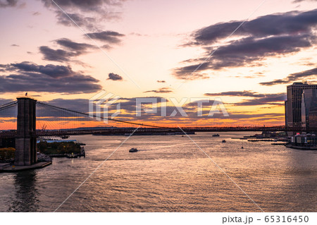 《ニューヨーク》ブルックリンブリッジの夕景 《ニューヨーク》ブルックリンブリッジの夕景 65316450