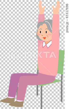 体操するシニア女性 65317696