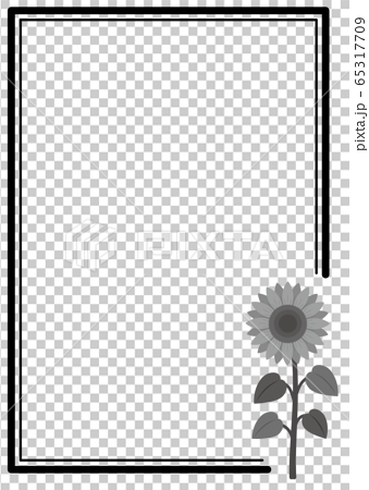 Sunflower Frame Frame Vertical Simple Black And Stock Illustration