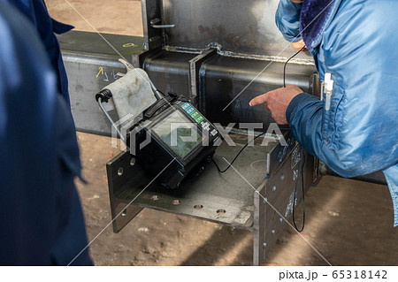 鉄骨工事 製品検査 超音波探傷試験 UT 鉄骨工事 製品検査 超音波探傷試験 UT 65318142