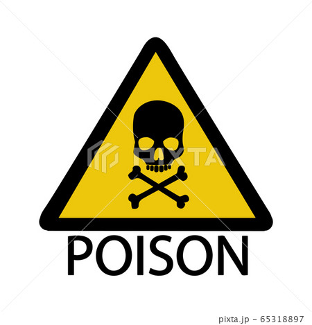 Warning sign with skull 65318897