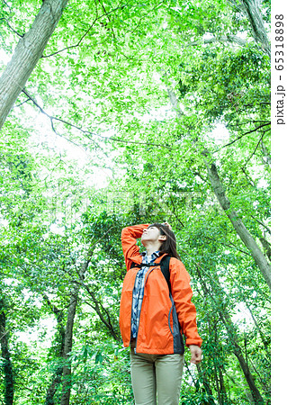 登山　女性　山ガール　トレッキング　山登り　アウトドア　ハイキング 65318898