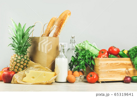 Grocery. chest full of fruits and vegetables 65319641