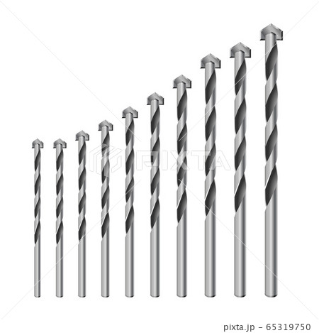 Realistic 3d Detailed Metallic Drill for concrete for perforator Bits Set Tools for Construction Work, Drilling Hole. Realistic 3d Detailed Metallic Drill for concrete for perforator Bits Set Tools for Construction Work, Drilling Hole. 65319750