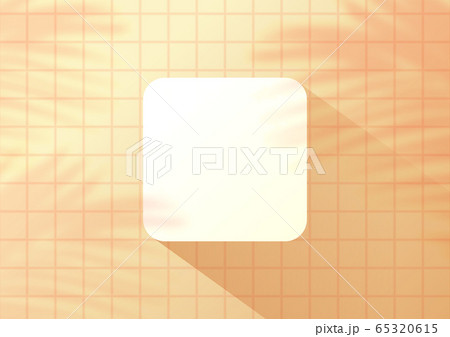 Top view yellow tiles background with palm leaves for product display. Showroom shoot render. Top view yellow tiles background with palm leaves for product display. Showroom shoot render. 65320615
