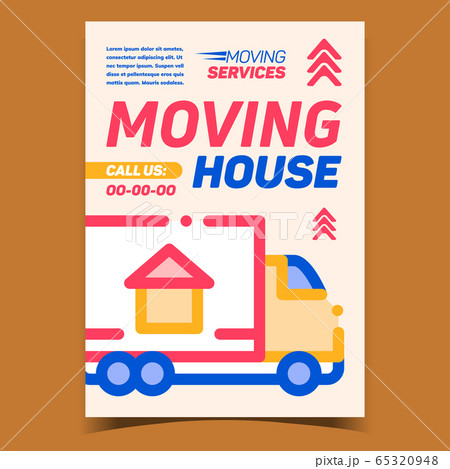 Moving House Service Advertising Banner Vector Illustration 65320948