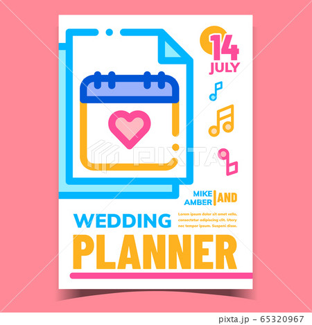 Wedding Planner Creative Advertising Poster Vector Illustration 65320967