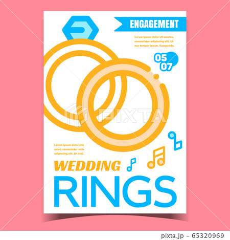 Wedding Rings Creative Advertising Banner Vector Illustration Wedding Rings Creative Advertising Banner Vector Illustration 65320969