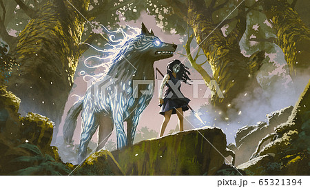 Guardians Of The Mysterious Forest Stock Illustration