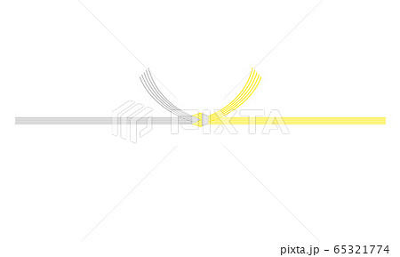 熨斗紙_黄白結び切り 水引(5本)弔事用 熨斗紙_黄白結び切り 水引(5本)弔事用 65321774