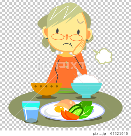 シニア女性　健康　食欲がない 65321946